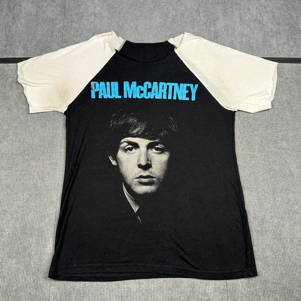 Paul McCartney 2019 Y2k Freshen Up Tour T-Shirt The Beatles Raglan Black White